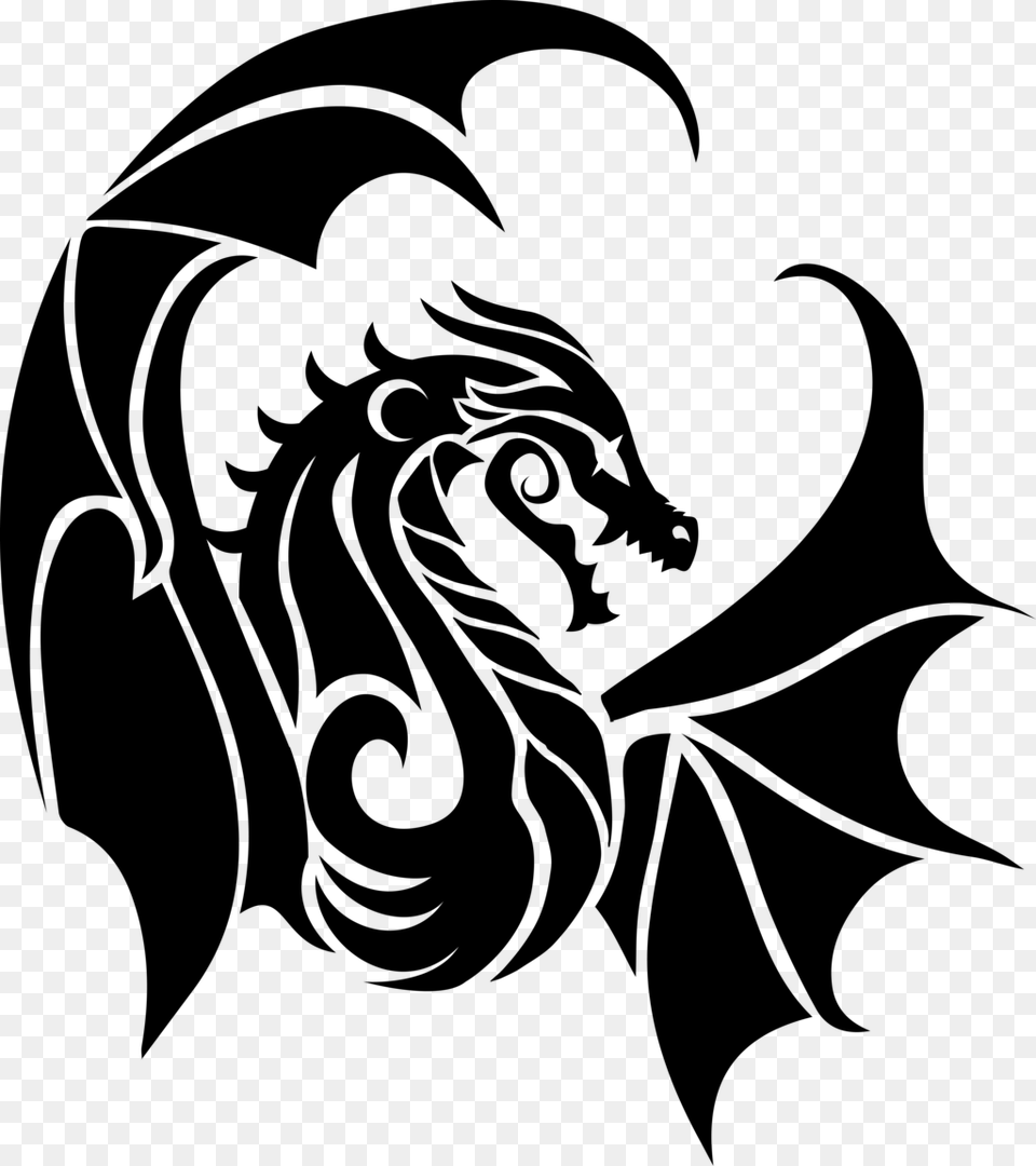 Dragon Logo Vector, Gray Free Png