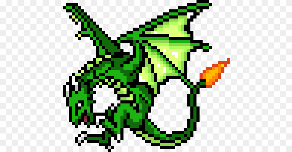 Dragon Pixel Art, Green, Qr Code Png Image