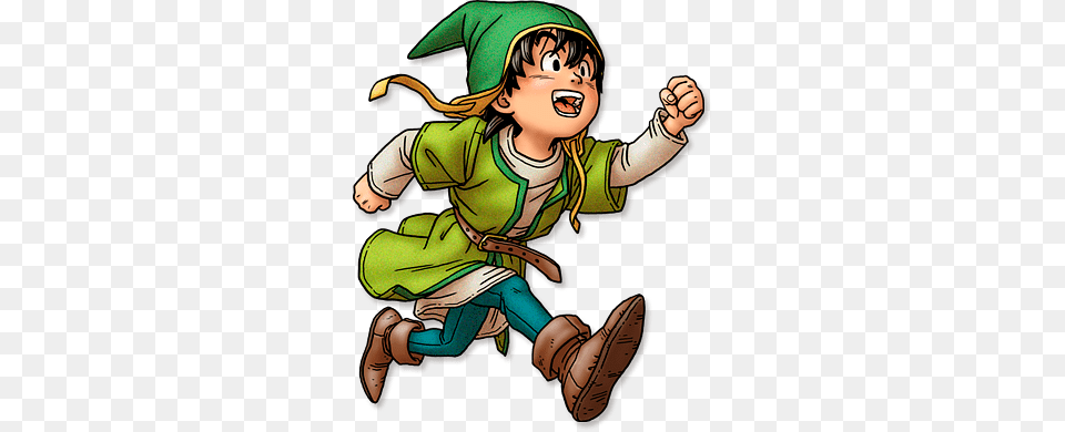 Dragon Quest Dragon Warrior Character Auster Running, Elf, Baby, Person, Book Free Png Download
