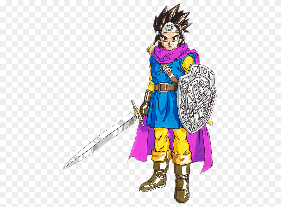 Dragon Quest Dragon Warrior Erdrick With Sword And Shield, Publication, Book, Comics, Person Free Png