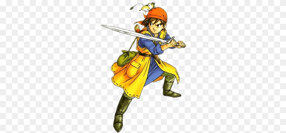 Dragon Quest Viii Dragon Warrior Hero Holding Sword, Book, Comics, Publication, Person Free Transparent Png