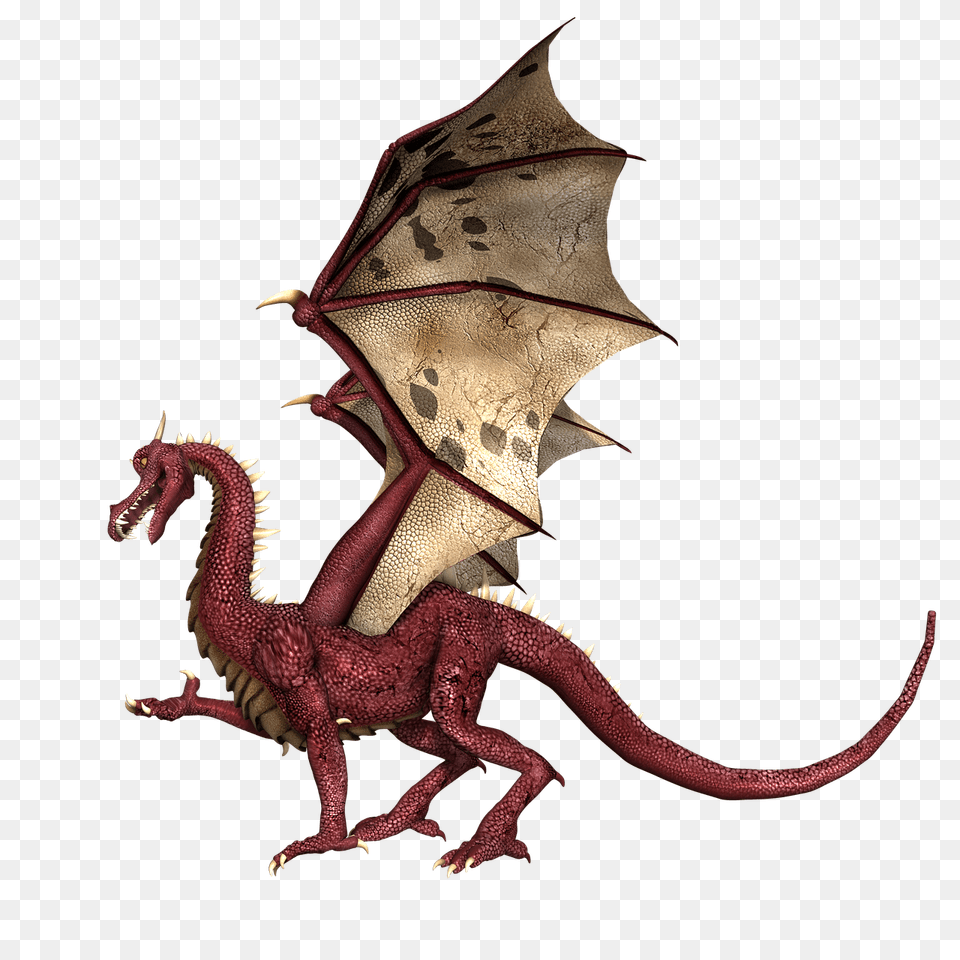 Dragon Red And Brown Wings, Animal, Dinosaur, Reptile Png