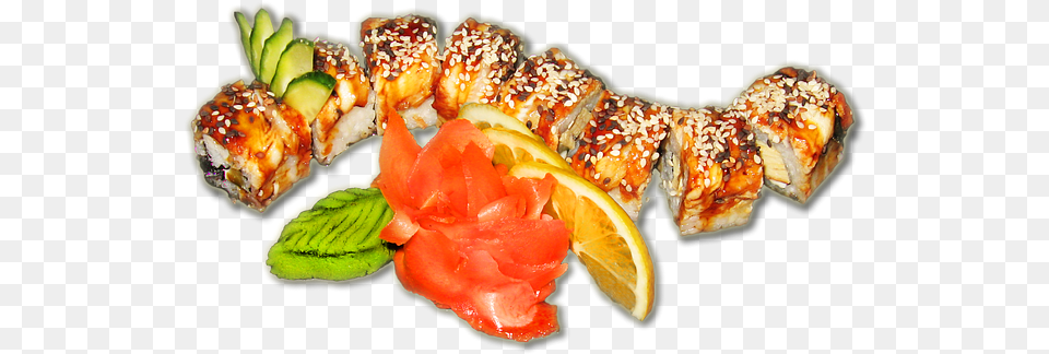 Dragon Roll Sushi, Meal, Dish, Food, Rice Free Transparent Png