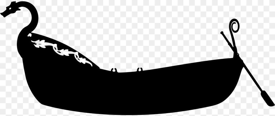 Dragon Rowboat Silhouette Boat Ship Vehicle Pirate Row Boat Silhouette, Gray Free Png