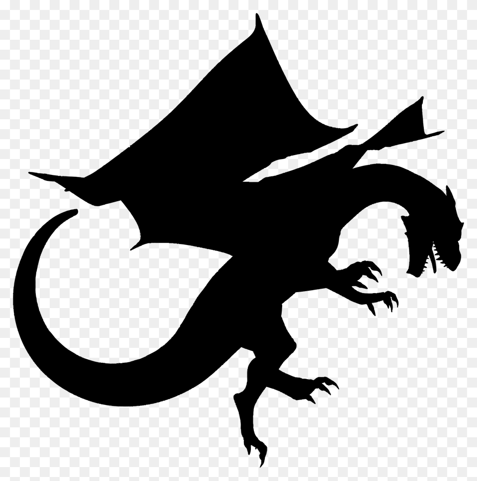 Dragon Silhouette, Animal, Dinosaur, Reptile Free Png Download