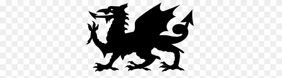 Dragon Silhouette Clip Art, Gray Free Transparent Png