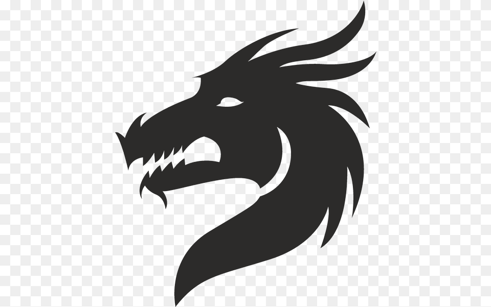 Dragon Silhouette Clip Art Dragon Head Clipart Black And White, Animal, Fish, Sea Life, Shark Free Png