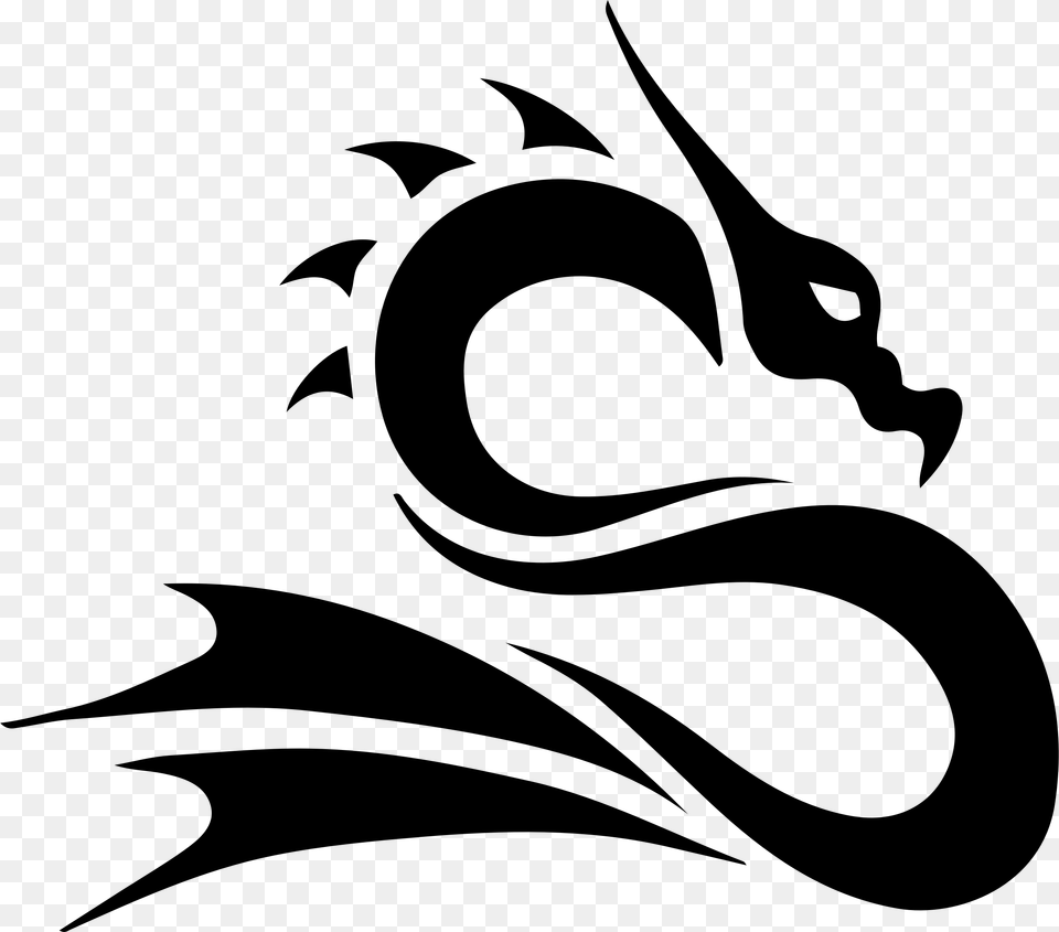 Dragon Silhouette Clip Art Dragon Black, Gray Free Transparent Png