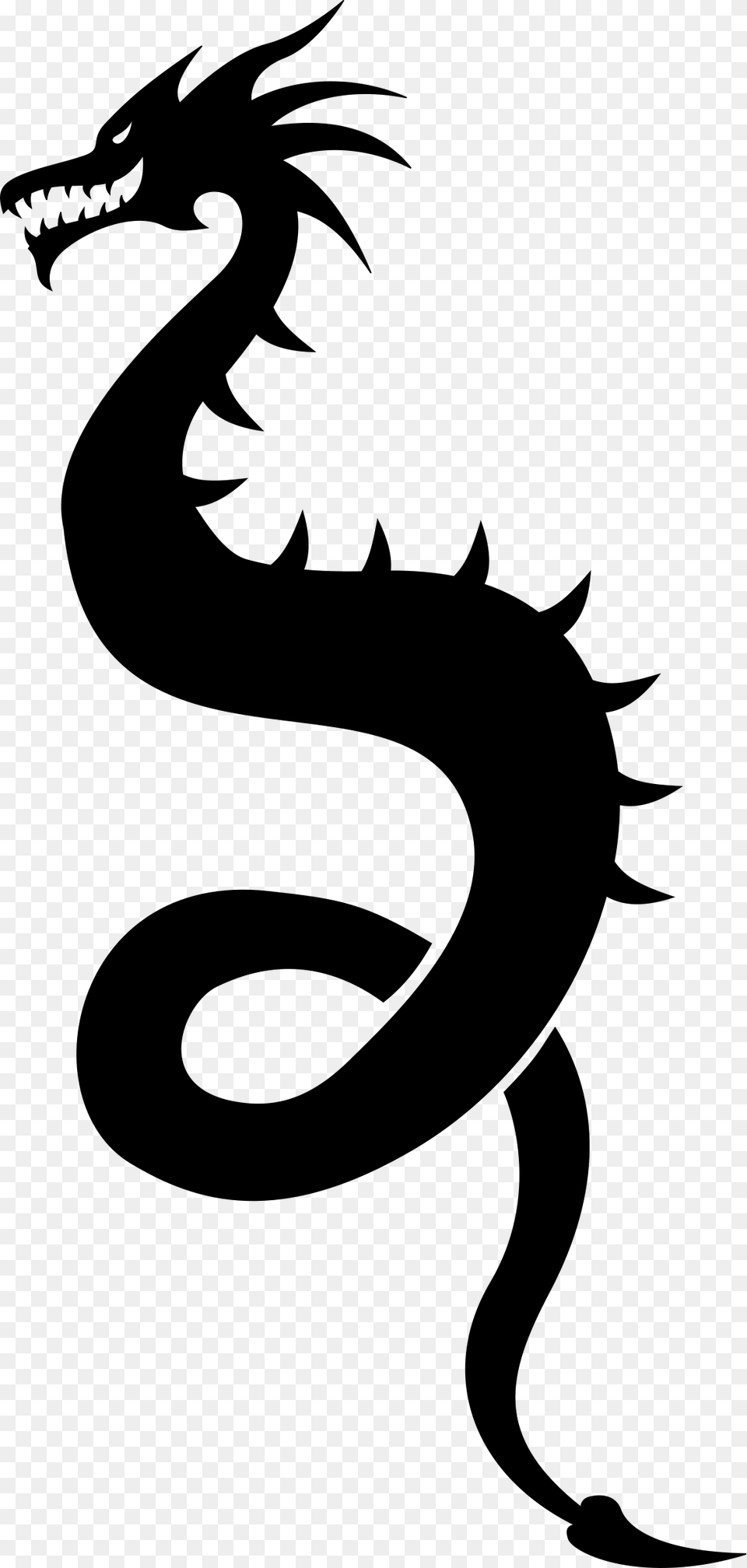 Dragon Silhouette Vector Clipart Image, Gray Free Transparent Png