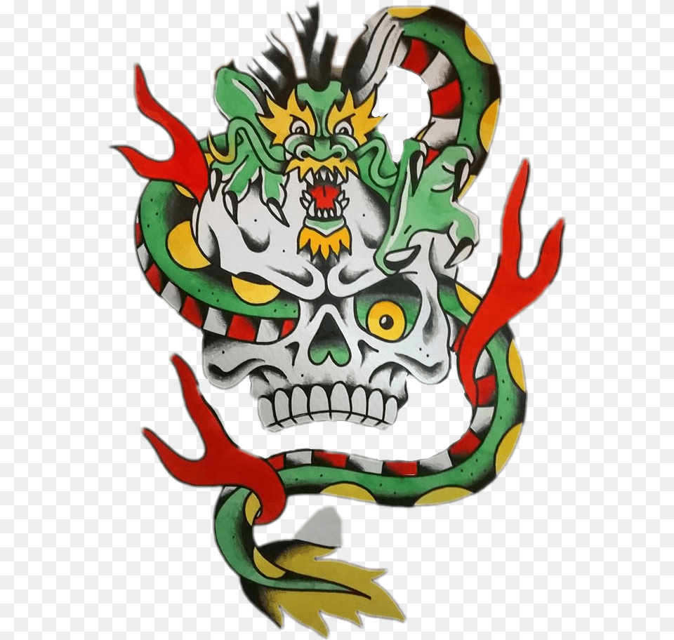 Dragon Skull Tattoo Flash Illustration, Baby, Person, Art Png Image