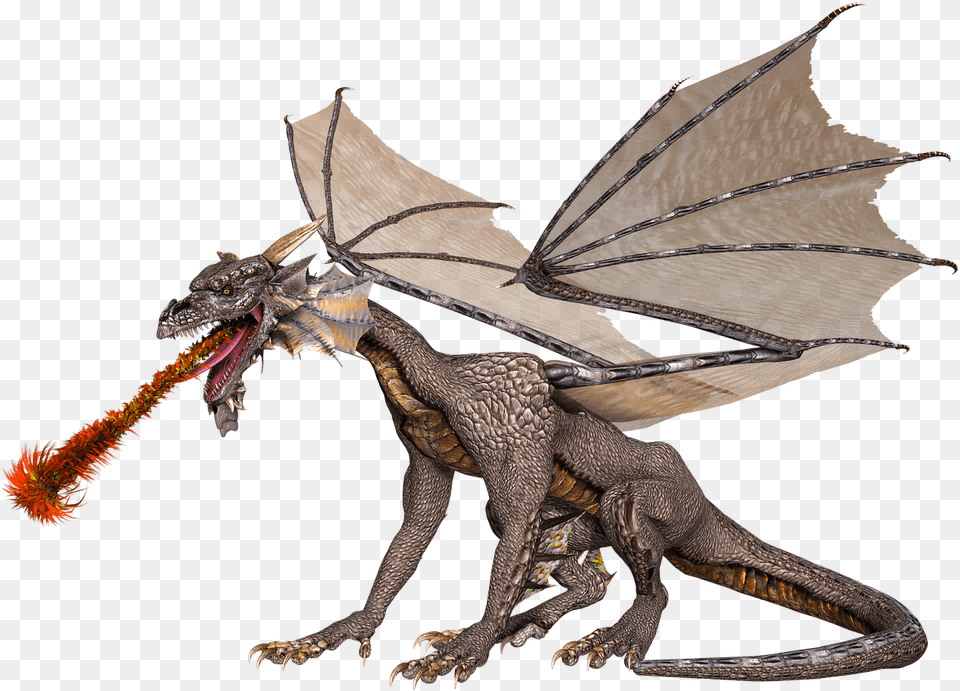 Dragon Spitting Fire Transparent Fire Breathing Dragon Clipart, Animal, Dinosaur, Reptile Png