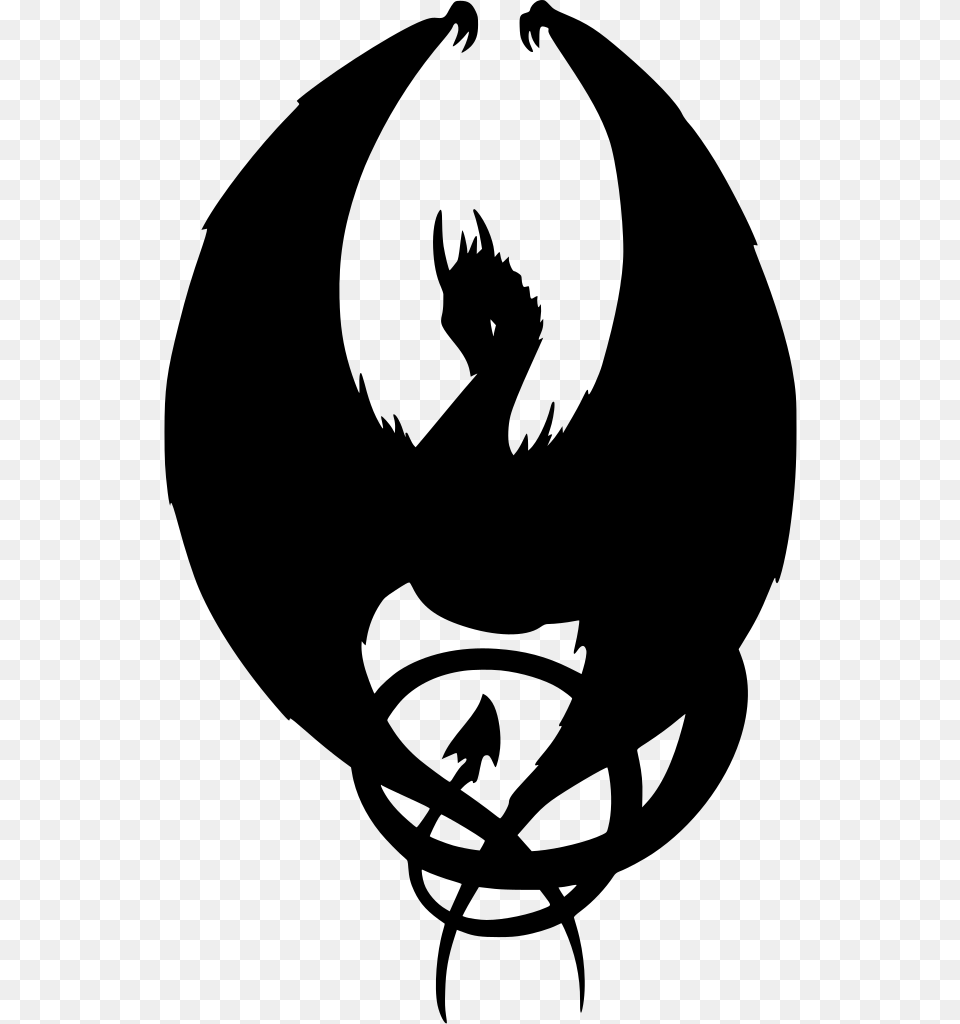 Dragon Symbol, Gray Free Png Download
