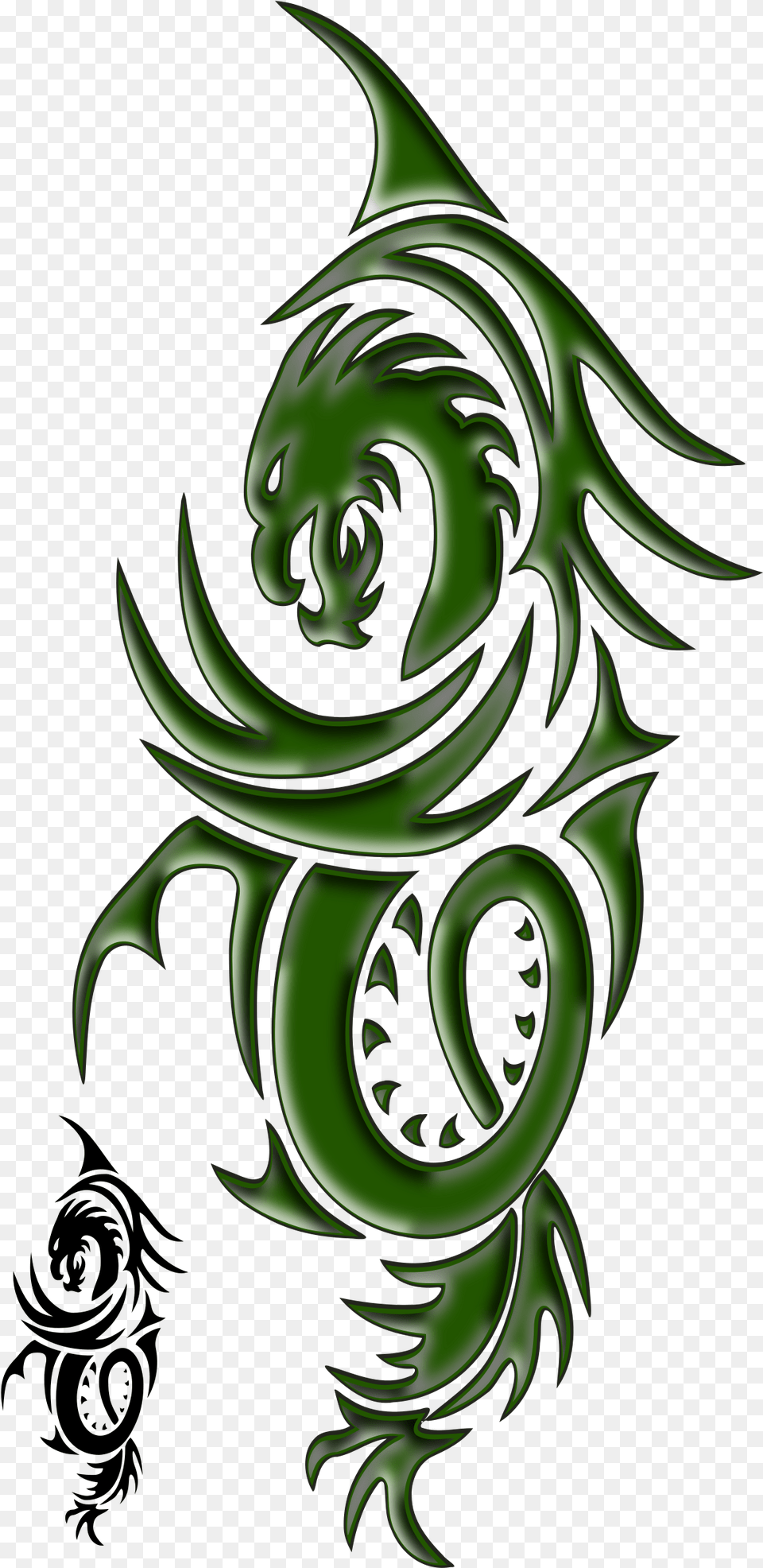 Dragon Tattoo Transparent 2 Transparent Dragon Tattoo, Pattern, Green Png Image