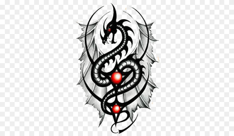 Dragon Tattoos Designs Tattoo Of Tribal Dragon, Smoke Pipe Png Image