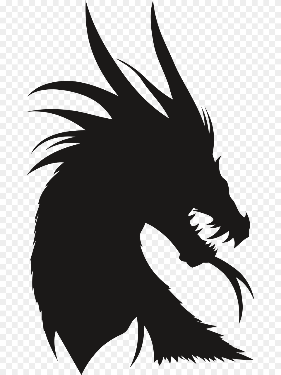 Dragon The Silhouette The Head Of The Picture Dragon Head No Background, Animal, Fish, Sea Life, Shark Free Png Download