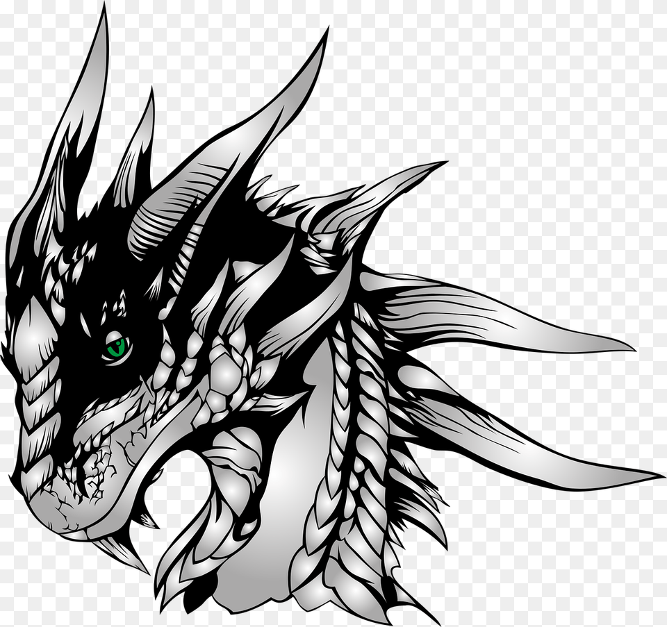 Dragon The Silhouette The Head Of The Picture Dragones Dibujos A Lapiz Free Transparent Png