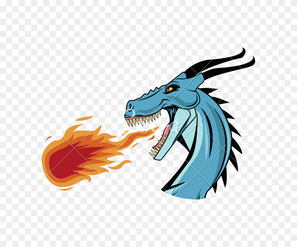 Dragon Throwing Fire Vector Png