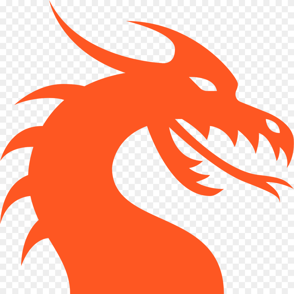 Dragon Vector The Team Icon Dragon Head Silhouette Transparent Dragon Black, Animal, Fish, Sea Life, Shark Free Png Download