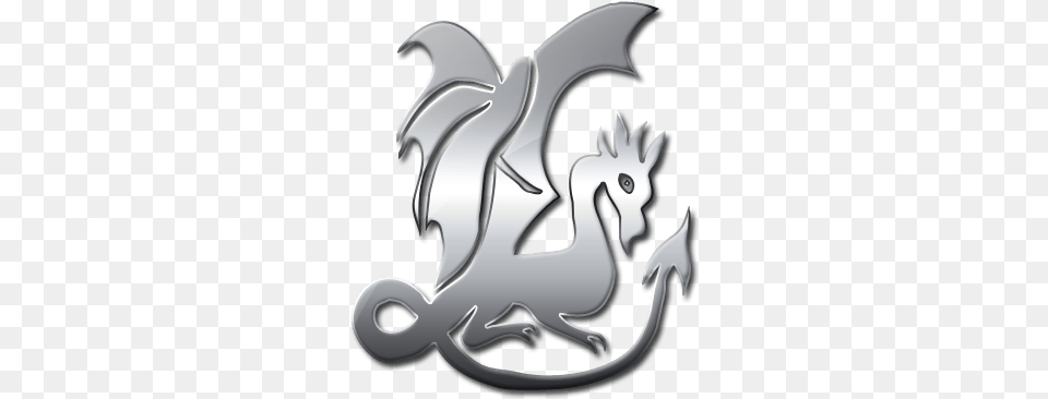 Dragon White Logo Silver Dragon Logo, Smoke Pipe Png