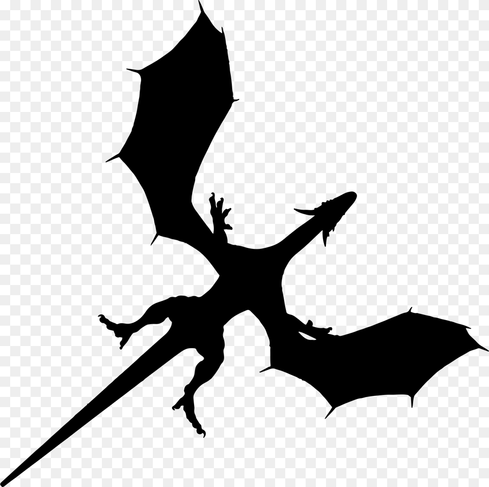 Dragon Wingspan Silhouette Clip Arts Dragon Silhouette, Gray Free Transparent Png