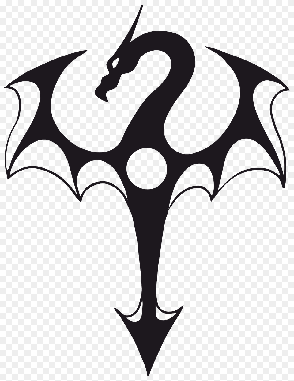 Dragon With Arrow Tail Tattoo, Logo, Symbol, Batman Logo, Animal Free Png