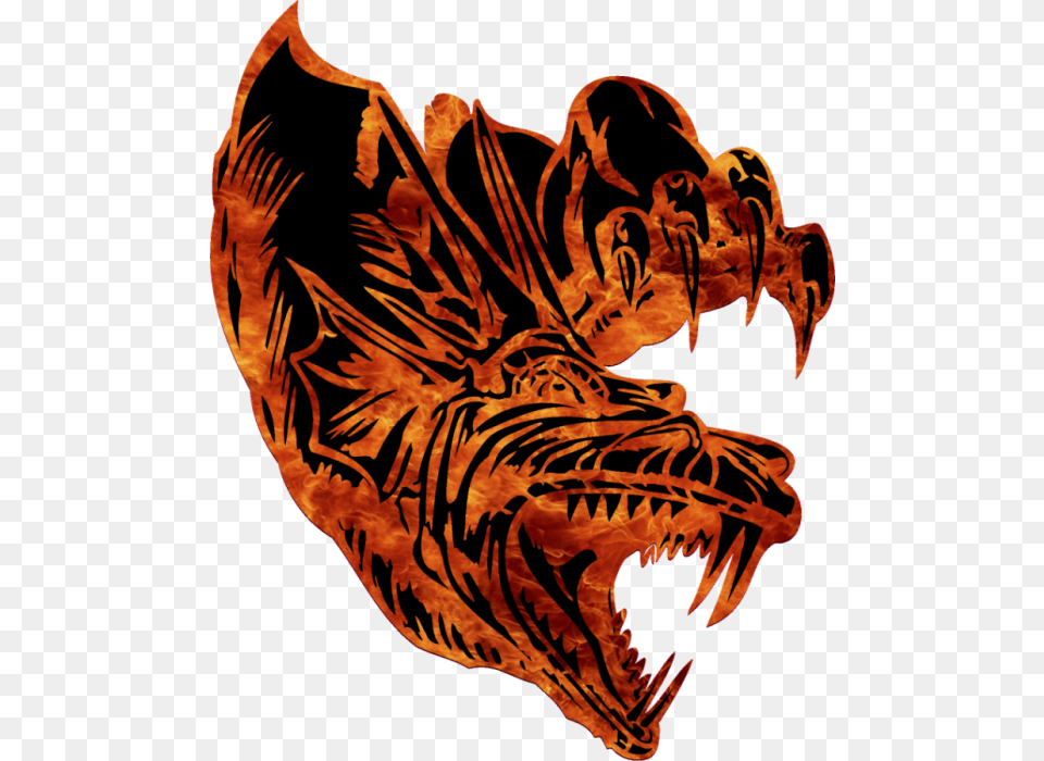 Dragon With Flames Illustration, Person Png