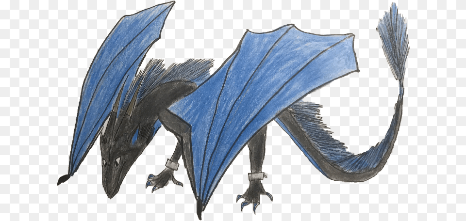 Dragon Wyvern Dark Night Blue Black Art Aura Clip Art, Animal, Dinosaur, Reptile Free Png Download
