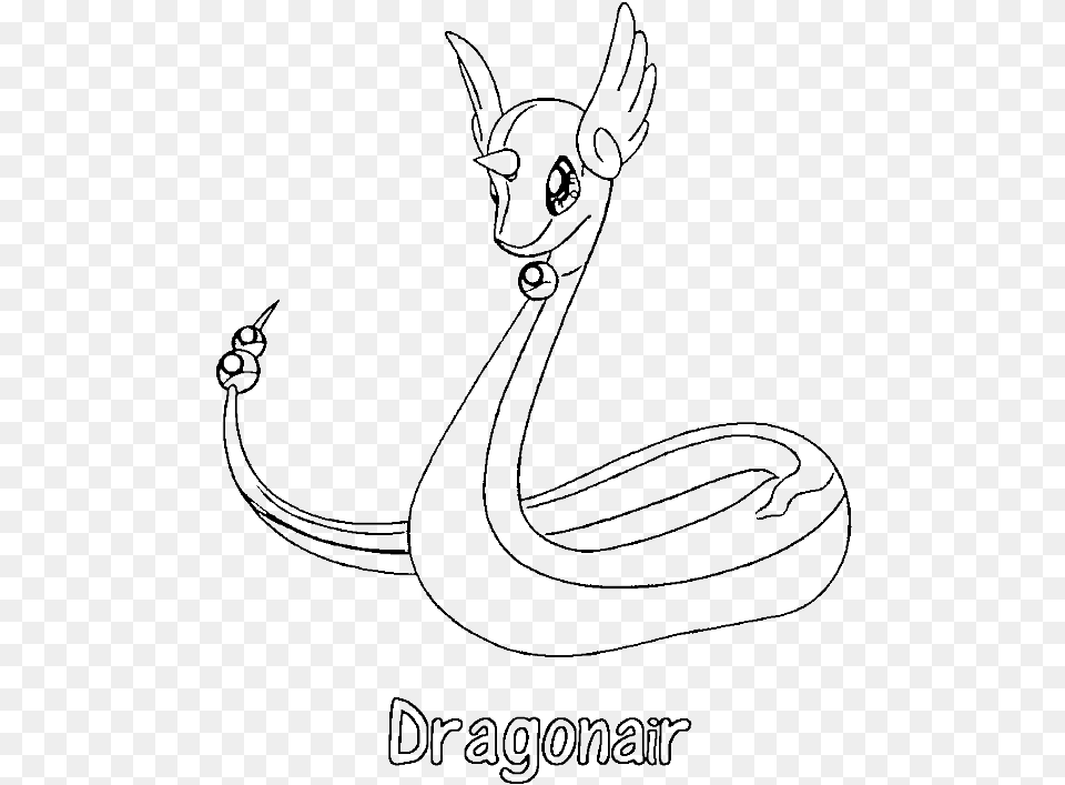 Dragonair Pokemon Coloring Page, Animal, Smoke Pipe, Reptile, Snake Free Png Download