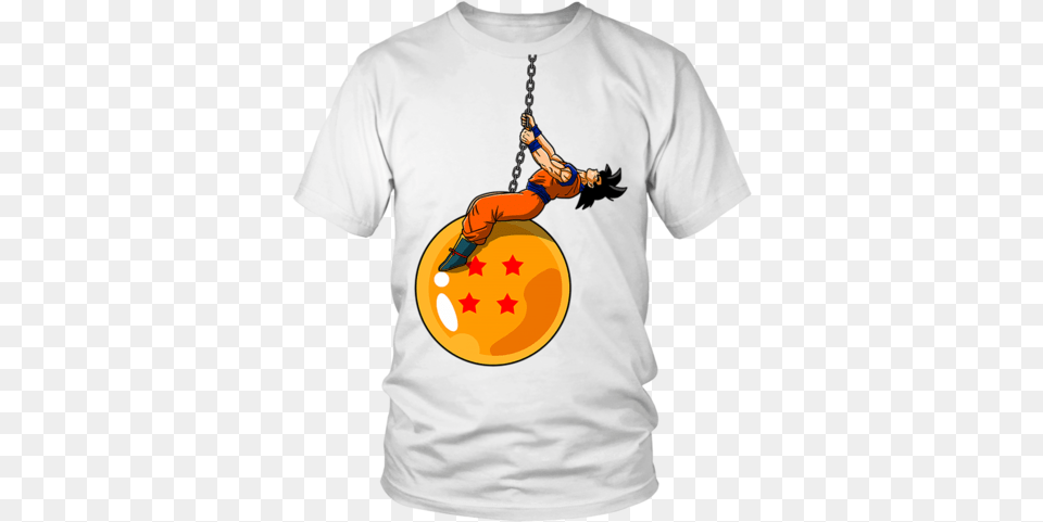 Dragonball Z Funny Goku Wrecking Ball Parody T Shirt Get Loves Orange Soda Shirt, Clothing, T-shirt, Sphere, Baby Png Image