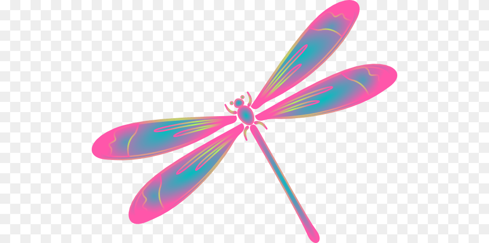 Dragonfly Clip Art Dragonfly In Flight Blue Green Pink Clip Art, Animal, Appliance, Ceiling Fan, Device Free Png Download