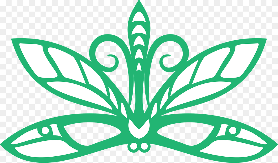 Dragonfly Mask Clipart, Symbol, Emblem, Green, Plant Png Image