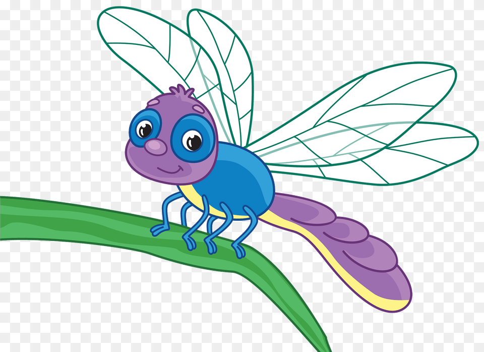 Dragonfly On A Leaf Clipart, Animal, Insect, Invertebrate, Fish Free Transparent Png