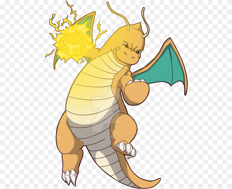Dragonite Svg Freeuse Stock Dragonite Using Thunder Punch, Baby, Person, Face, Head Free Transparent Png
