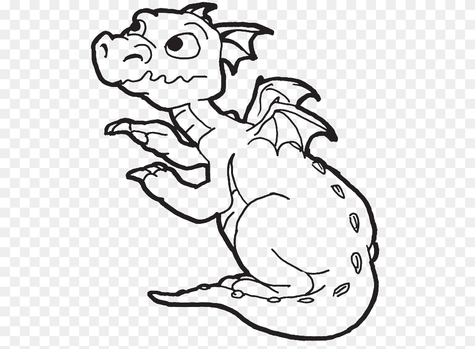 Dragons Coloring Pages For Kids Easy Dragon Coloring Pages, Stencil, Person Free Png