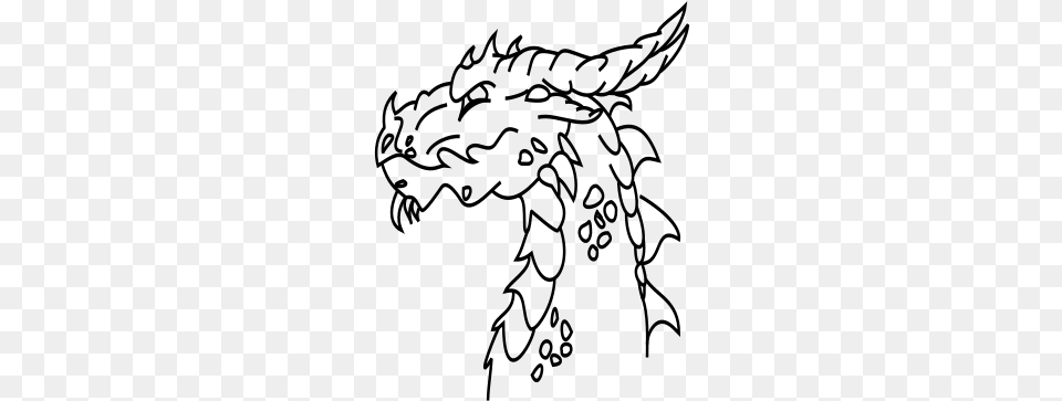 Dragons Head Black And White Clipart Dragon Tail, Gray Free Transparent Png