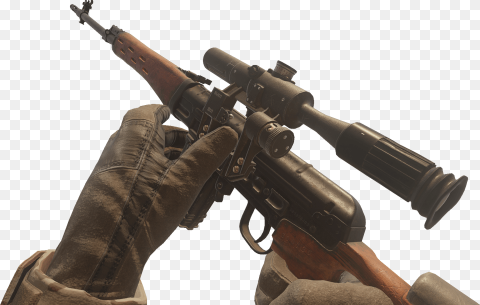 Dragunov Inspect Mwr Cod Ww2 Sniper Inspect, Firearm, Gun, Rifle, Weapon Free Transparent Png