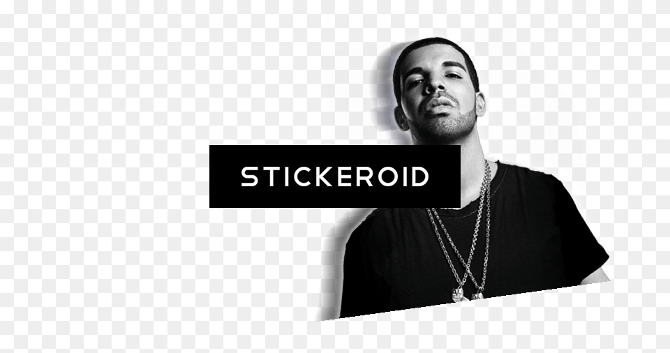 Drake Chains Awesome Bw Portrait Handsome Rap Singer Monochrome, Accessories, Jewelry, Necklace, Person Free Png Download