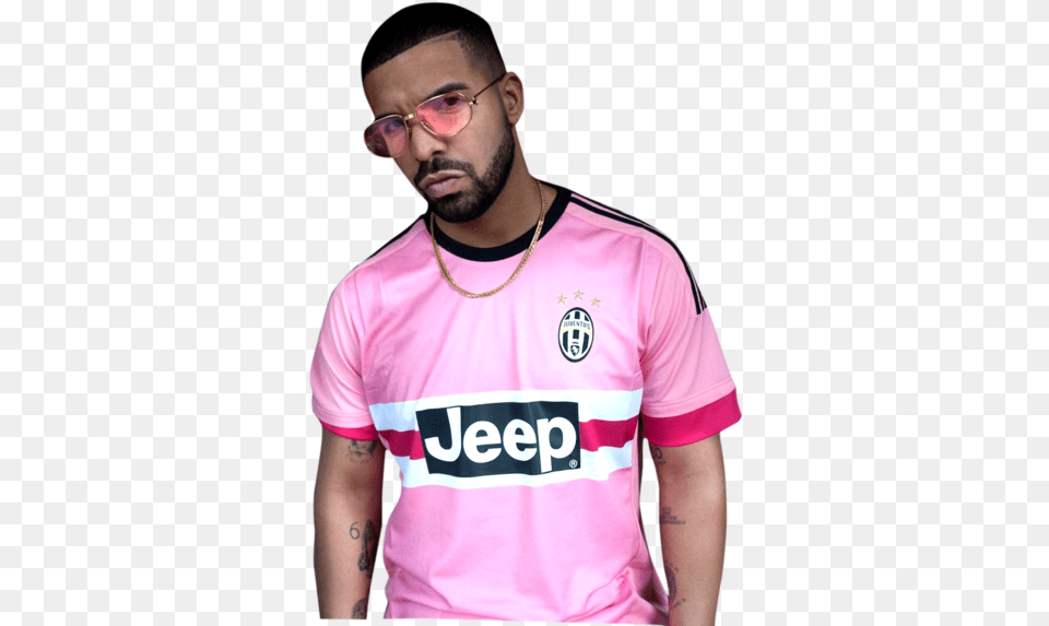 Drake Juventus Pink Jersey, T-shirt, Clothing, Shirt, Accessories Png