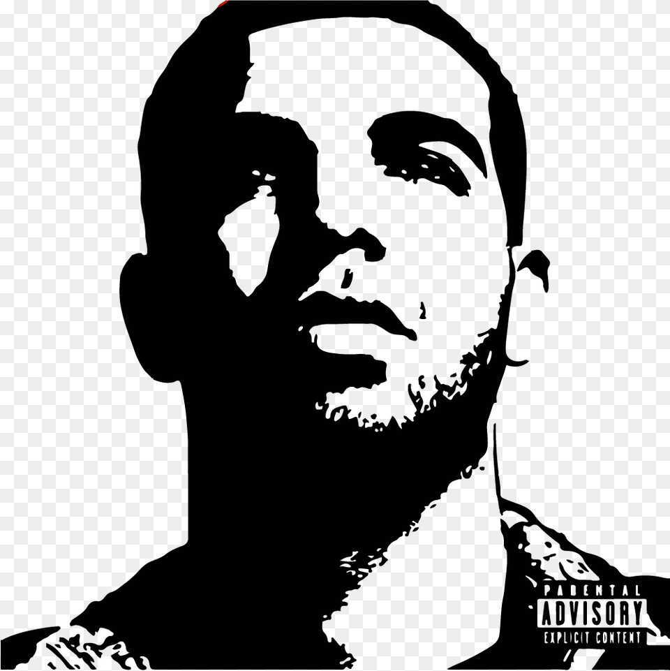 Drake Thank Me Later Young Money Entertainment Cash Parental Advisory Explicit Content Album, Silhouette, Face, Head, Portrait Free Png Download