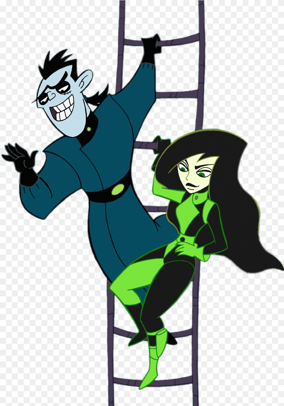 Drakken And Shego Escaping Shego Kim Possible Villains, Person, Face, Head, Cartoon Free Png