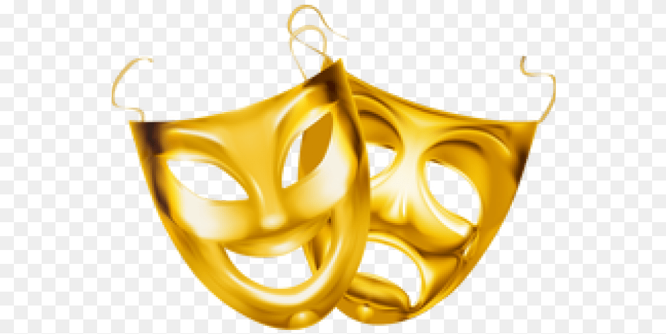 Drama Masks Gold Theatre Mask, Person Png