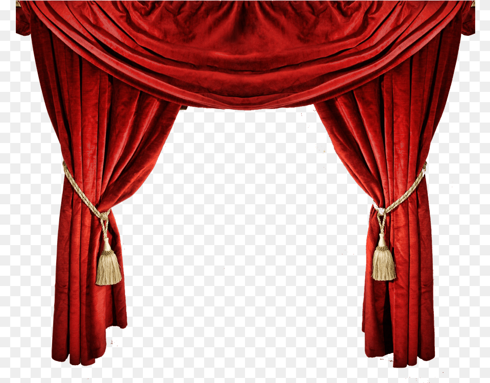 Drapes Stage Red Velvet Curtains, Curtain, Indoors, Theater Png