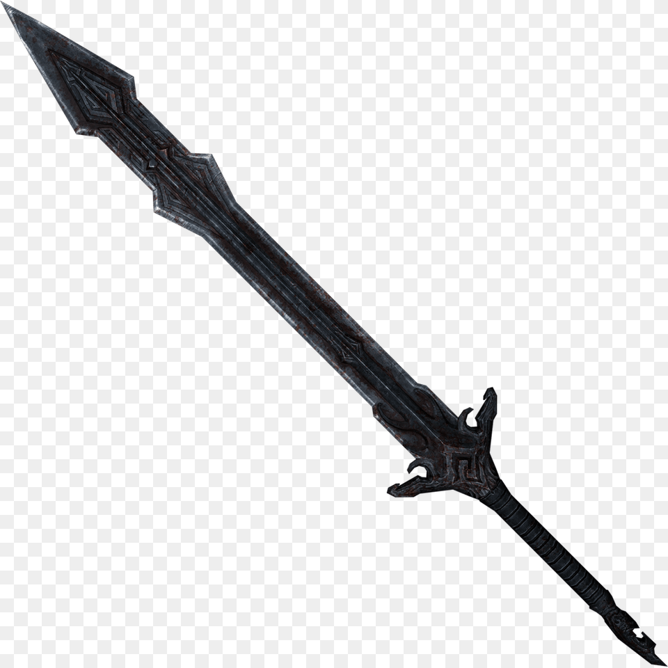 Draugrgreatsword Skyrim Sword Transparent Background, Weapon, Spear, Blade, Dagger Free Png Download