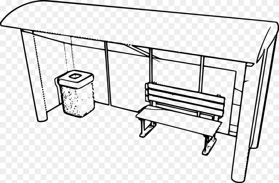 Draw A Bus Stop, Gray Png