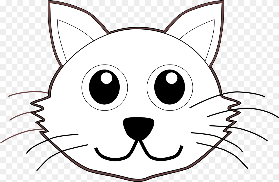 Draw A Cartoon Cat Cat Face To Color, Disk Free Png