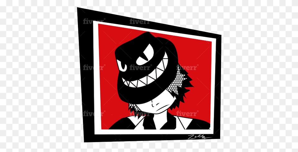 Draw A Persona 5 Styled Profile Picture Illustration, Book, Comics, Sticker, Publication Free Png Download