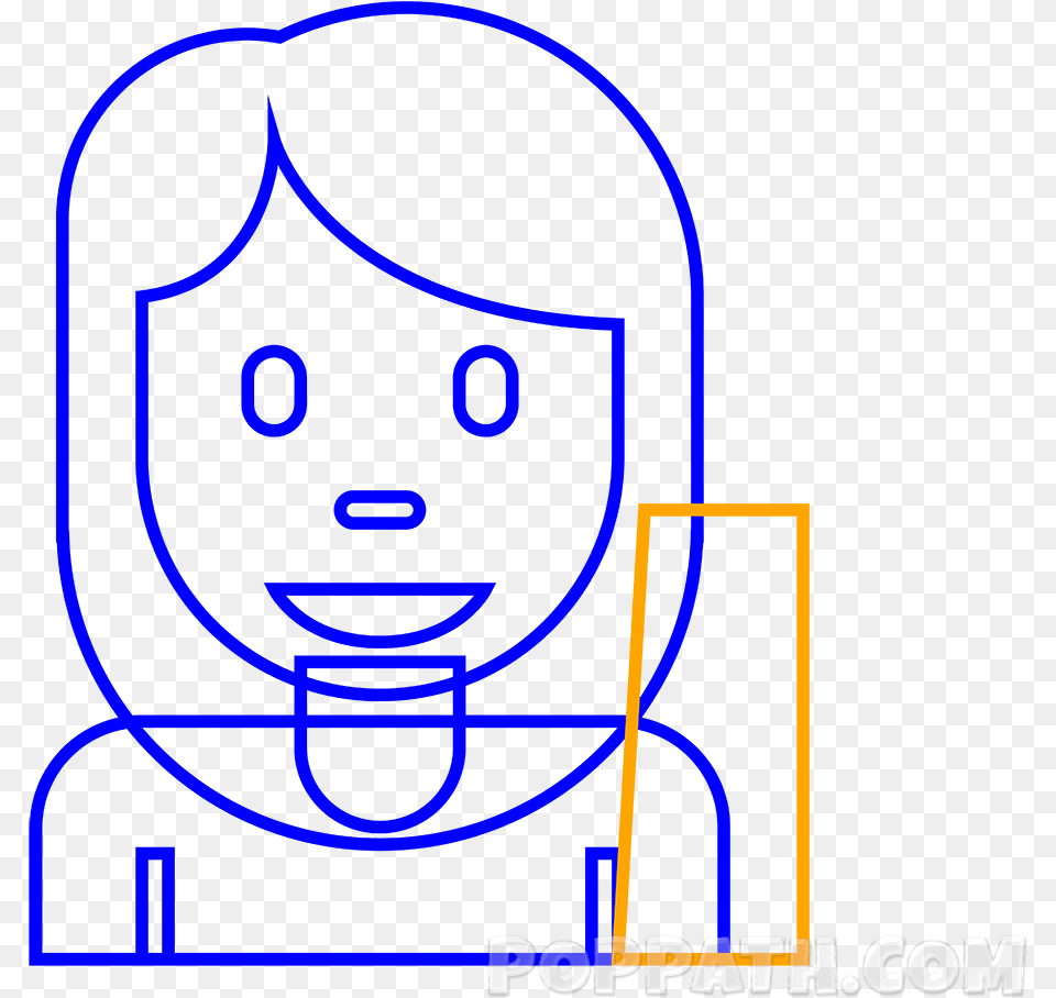 Draw A Rectangle Near The Right Side Of Her Body To Cartoon Free Transparent Png