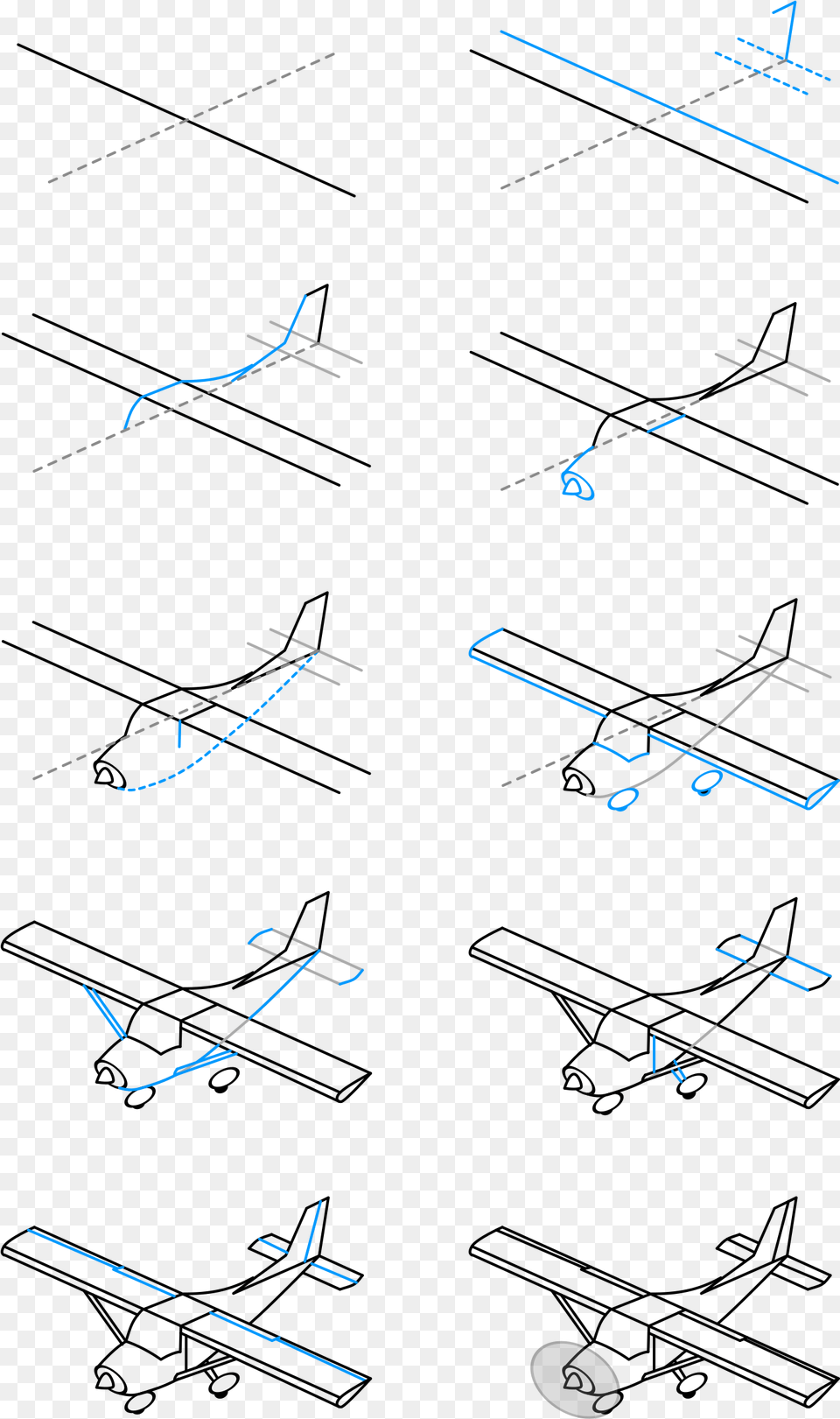 Draw A Single Engine Airplane Clip Arts 3d Airplane Drawing Step By Step, Cad Diagram, Diagram Free Transparent Png