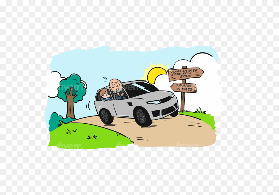 Draw Cute Simple And Funny Cartoon By Ayasuarjaya Car, Book, Comics, Publication, Vehicle Free Png Download