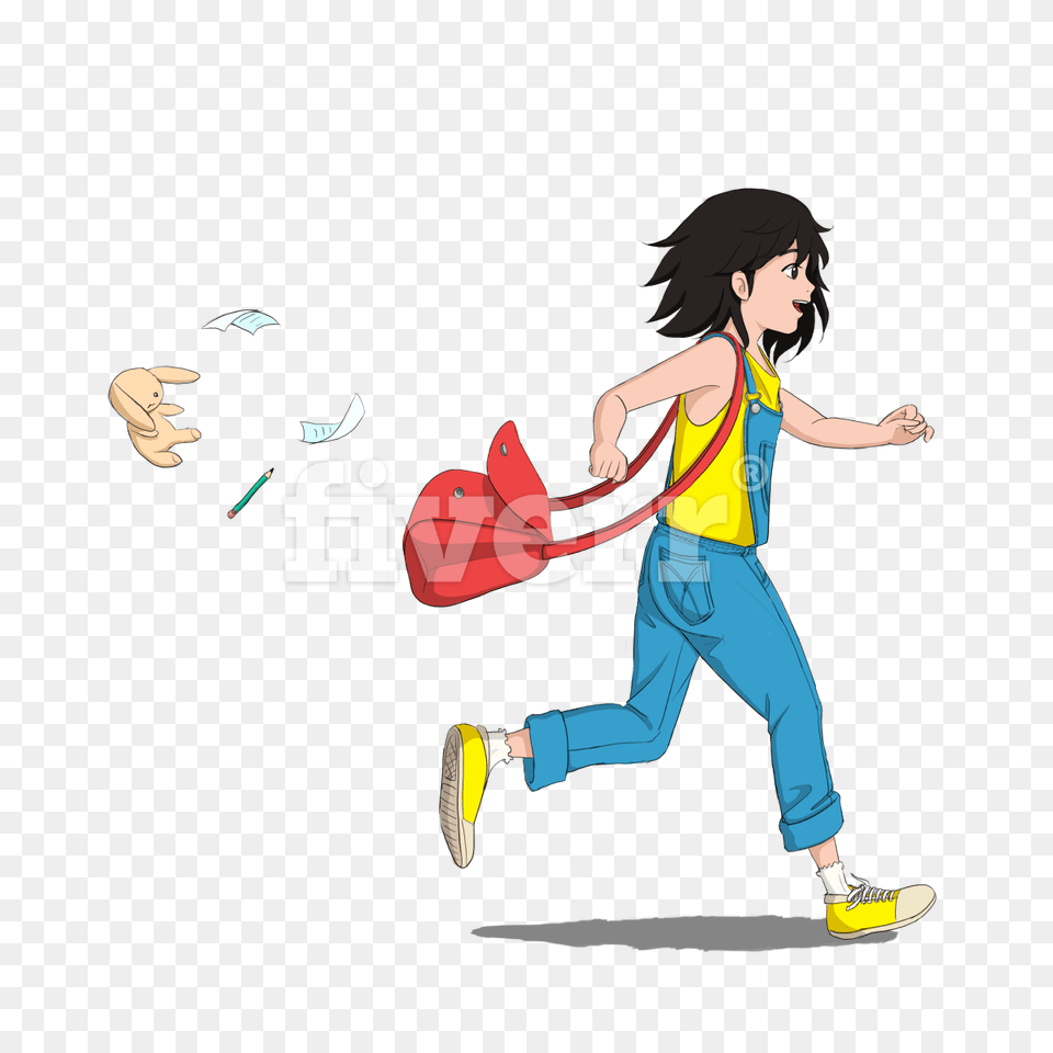 Draw In Studio Ghibli Inspired Style, Person, Face, Head, Walking Png Image